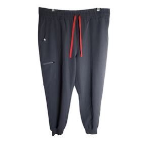 Figs Zamora Jogger scrub pants womens XL/P Gray zip pocket nurse medical office